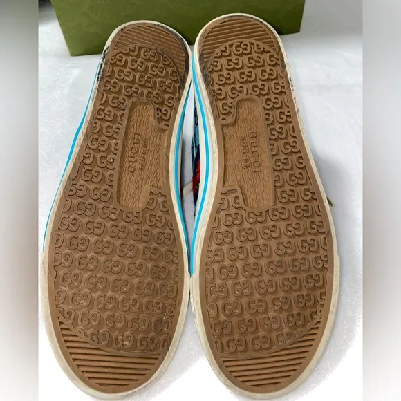 Authentic 1977 Gucci High-Top Sneakers in Turquoise and Navy Men’s Size 42 (8)