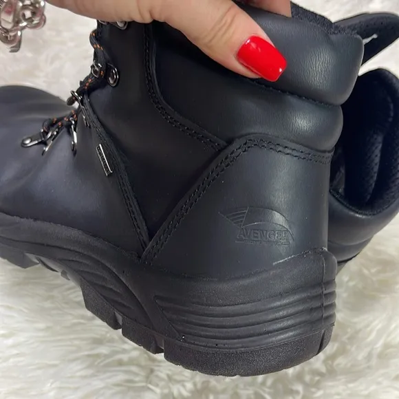 Avenger Boots: Men's  Black Waterproof EH Steel Toe Slip-Resistant Work Boots