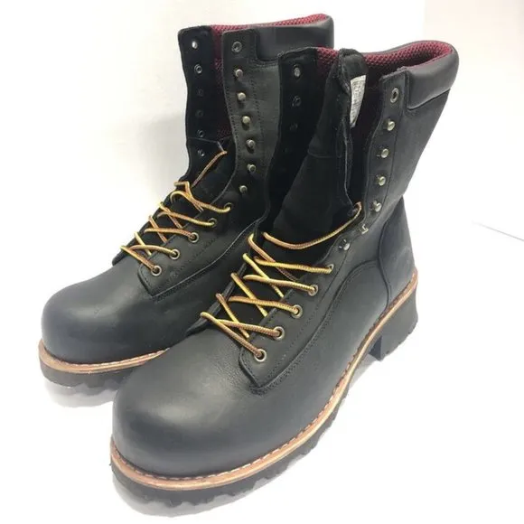 Avenger Men’s 8” Waterproof Logger Boots Black, Size 14 M