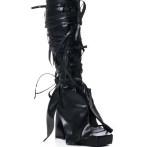 AZALEA WANG &quot; READILY STRAPPED &quot; 2 IN 1 STRAPPY SANDAL IN BLACK ( BRAND NEW !!!!