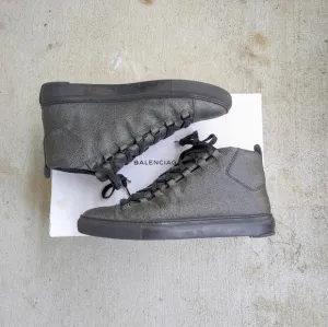 Balenciaga Arena Black Leather Mens 11 High Tops