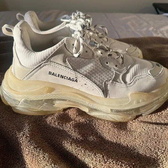 Balenciaga Cream Chunky Sneakers