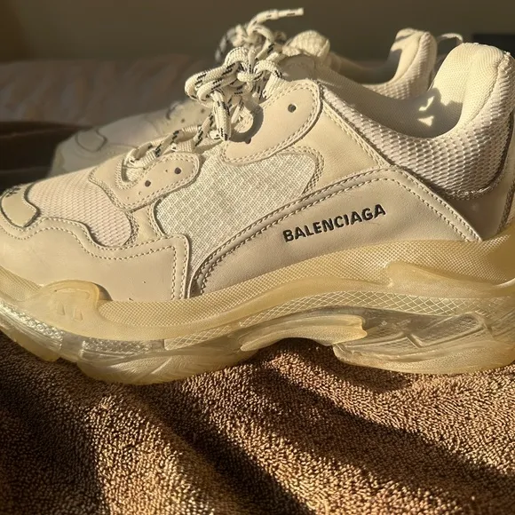 Balenciaga Cream Chunky Sneakers