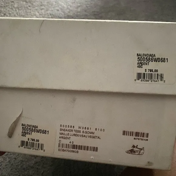 Balenciaga Men's White and Gray Sneakers