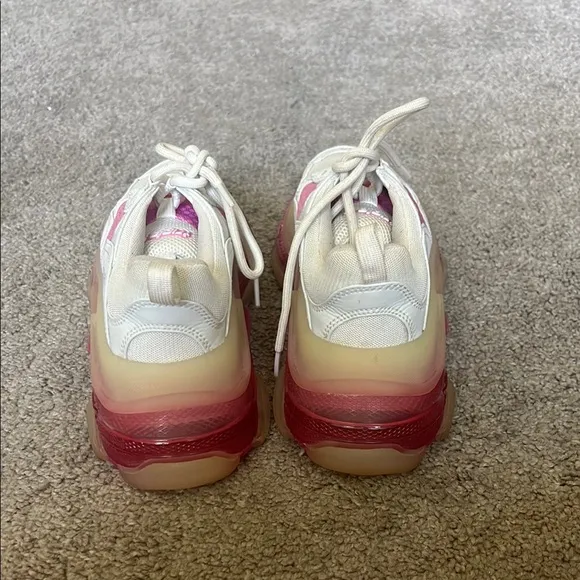 Balenciaga White and Pink Chunky Sneakers