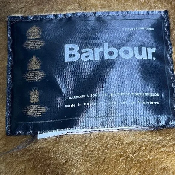 Barbour Brown Fleece Lined Vest England Wool Blend Snap Front Workwear Utility M
