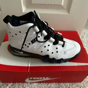 Barkleys men’s Nike White, Black and little bit of blue High-Top Sneakers