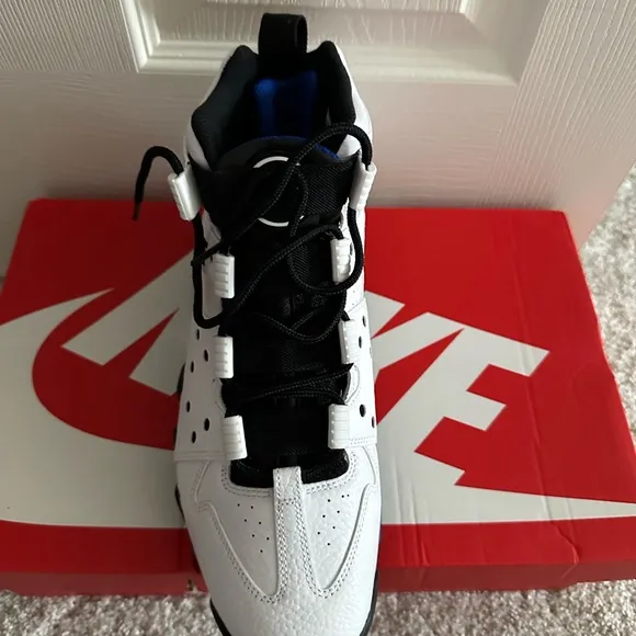 Barkleys men’s Nike White, Black and little bit of blue High-Top Sneakers