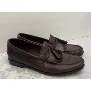 Bass G.H. Bass &amp; Co. Burgundy Leather Tasseled Loafers Size 10M Brazil Preppy‎