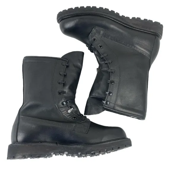 Bates Gore-Tex Best Defense Black Leather Steel-toe Combat Boots Sz 8.5W