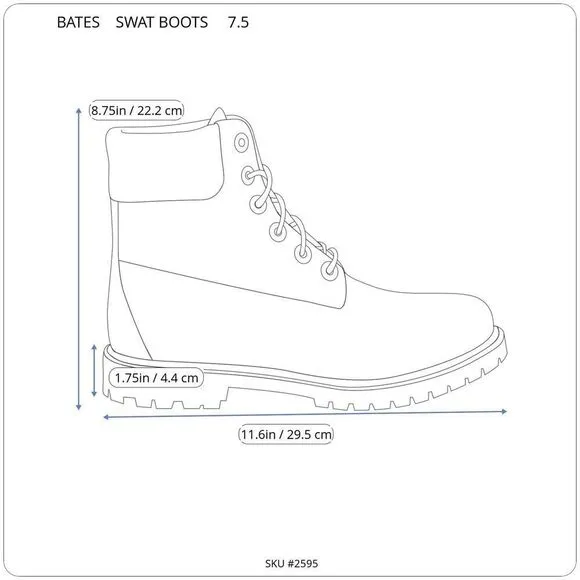 Bates Men's F2413-05 Black Size 7.5 Thinsulate Combat Steel Toe Boots NWTS AS/IS