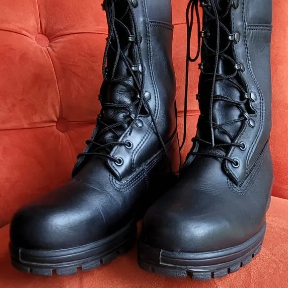 Bates US Navy DuraShocks Oil Resistant Steel Toe 9&quot; Men's Boots Size 8.5