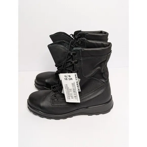 Belleville Mens Size 10.5 R Black Steel Toe Boots ASTM F 2413-05 Vibram Soles