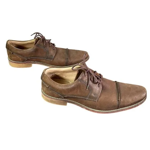 Belvedere Studio Men's 11 11D Brown Leather Paris Cap Toe Lace Up Oxford Shoes