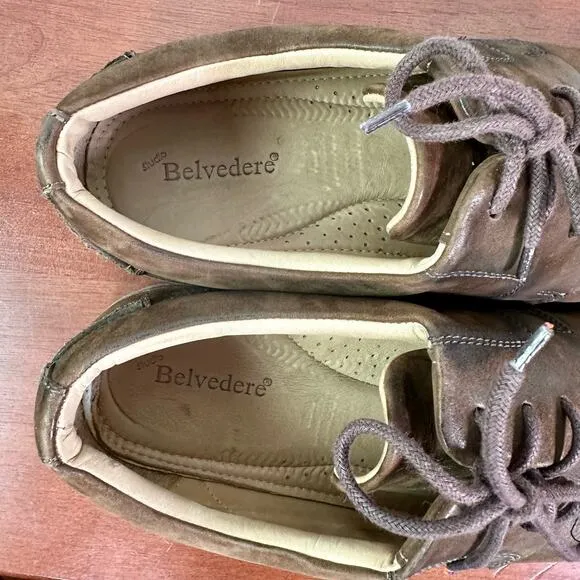 Belvedere Studio Men's 11 11D Brown Leather Paris Cap Toe Lace Up Oxford Shoes