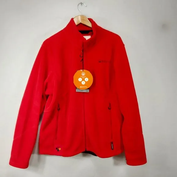 Beretta Jacket Mens XL Red Fleece Polartec Active Track Full Zip Pockets Hunter