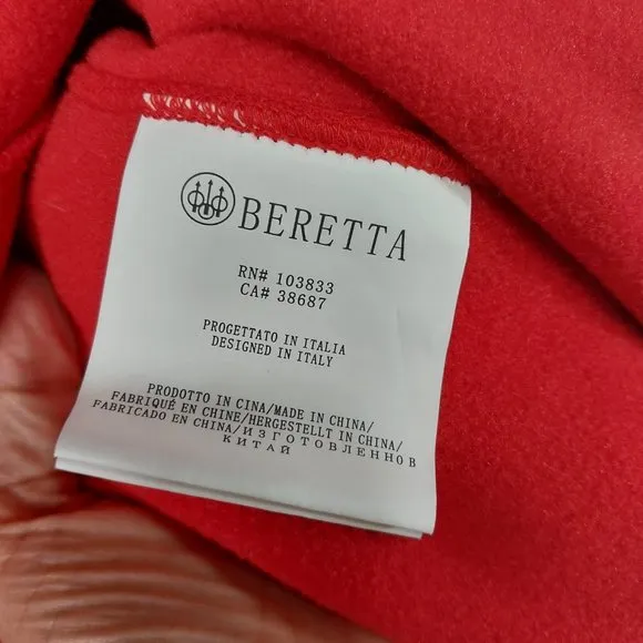 Beretta Jacket Mens XL Red Fleece Polartec Active Track Full Zip Pockets Hunter