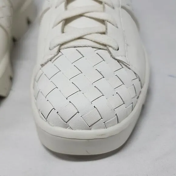🔥BERNARDO🔥STYLE DAKOTA SLEEK WOVEN WHITE LEATHER WOMAN'S 10.0 MADE BRAZIL NWOB