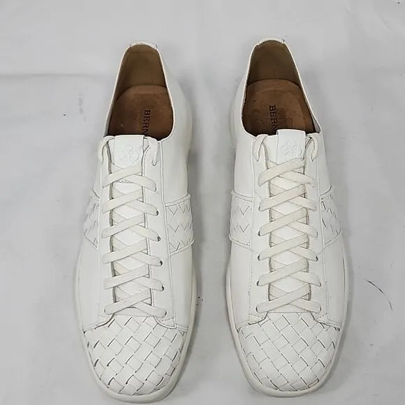🔥BERNARDO🔥STYLE DAKOTA SLEEK WOVEN WHITE LEATHER WOMAN'S 10.0 MADE BRAZIL NWOB