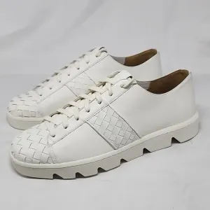 🔥BERNARDO🔥STYLE DAKOTA SLEEK WOVEN WHITE LEATHER WOMAN'S 10.0 MADE BRAZIL NWOB