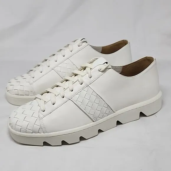 🔥BERNARDO🔥STYLE DAKOTA SLEEK WOVEN WHITE LEATHER WOMAN'S 10.0 MADE BRAZIL NWOB