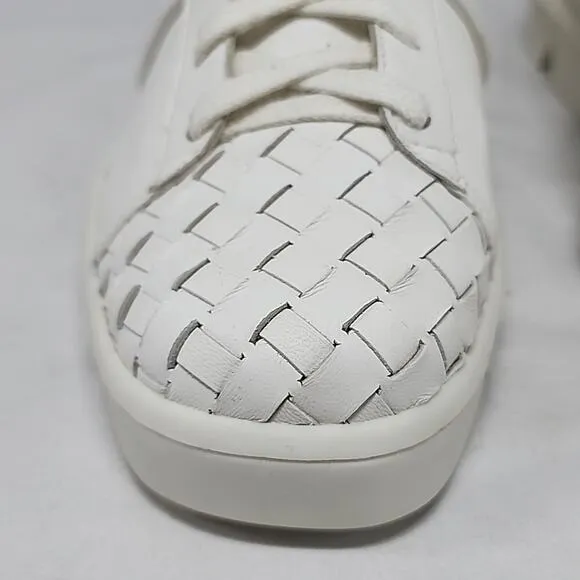 🔥BERNARDO🔥STYLE DAKOTA SLEEK WOVEN WHITE LEATHER WOMAN'S 10.0 MADE BRAZIL NWOB