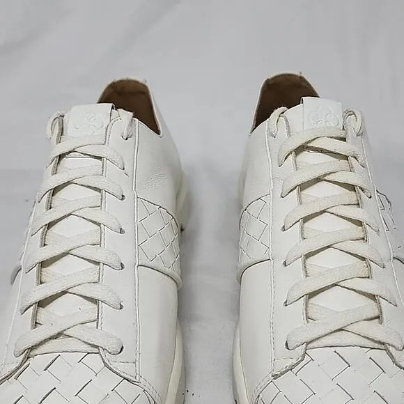 🔥BERNARDO🔥STYLE DAKOTA SLEEK WOVEN WHITE LEATHER WOMAN'S 10.0 MADE BRAZIL NWOB