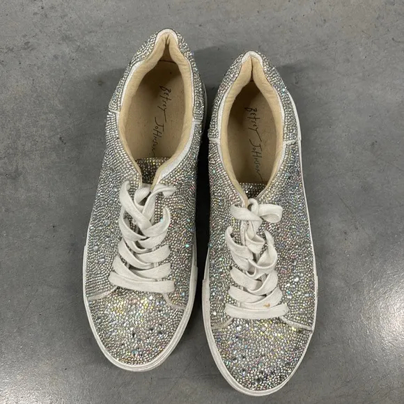 Betsey Johnson Chunky Bling Sparkling Women's Sneakers Fashion Sz 9 Rhinestone