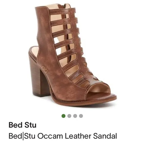 BET/STU Occam Leather Sandals Women's Brown Leather Heeled Sandals like new