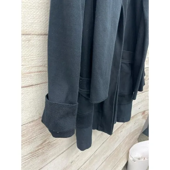 Beyond Yoga Black Organic Cotton Fleece  Jacket Scarf Studio Gear Women Large US