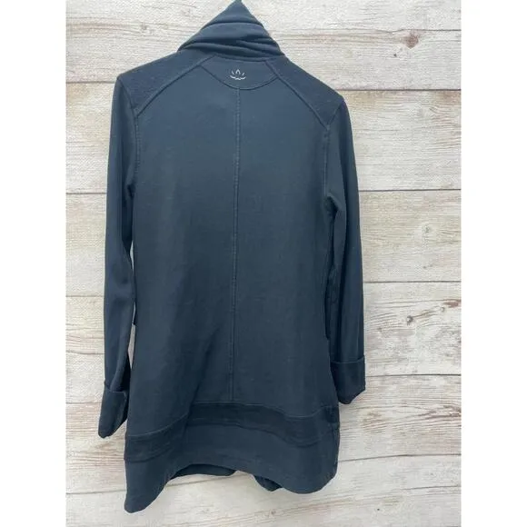 Beyond Yoga Black Organic Cotton Fleece  Jacket Scarf Studio Gear Women Large US