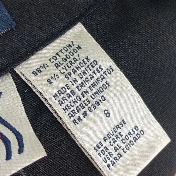 Bill Blass Jeans Stretch Black Cotton (2) Button Blazer W/Metal Button Accents