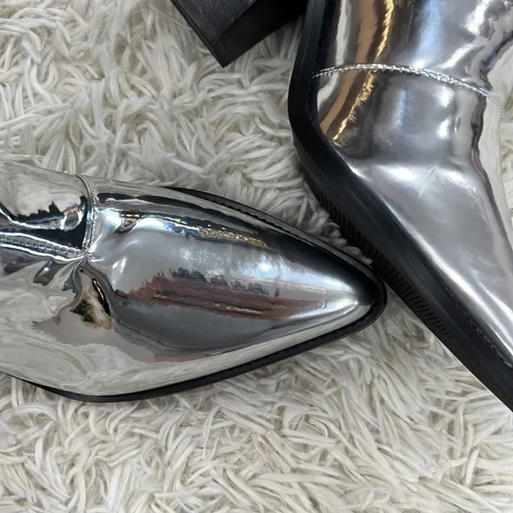 Billini Sergio Silver Chrome Pointed-Toe Western Boots