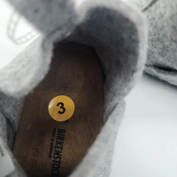 BIRKENSTOCK Andermatt Shearling Light Grey Wool Felt Shoes Slippers Youth Size 3