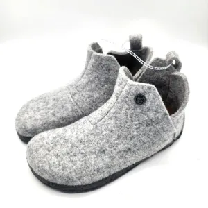 BIRKENSTOCK Andermatt Shearling Light Grey Wool Felt Shoes Slippers Youth Size 3
