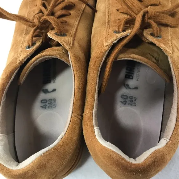 Birkenstock bend low size 40 tan suede lace up sneakers shoes cork footbed