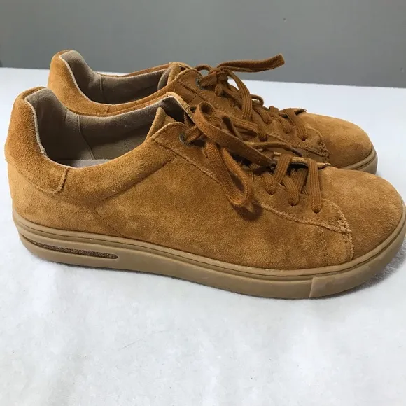 Birkenstock bend low size 40 tan suede lace up sneakers shoes cork footbed