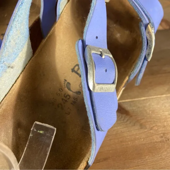 birkenstock betula rio womens size 7 shoes blue strappy slip on comfort sandals