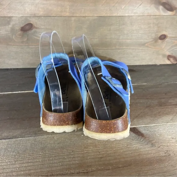 birkenstock betula rio womens size 7 shoes blue strappy slip on comfort sandals