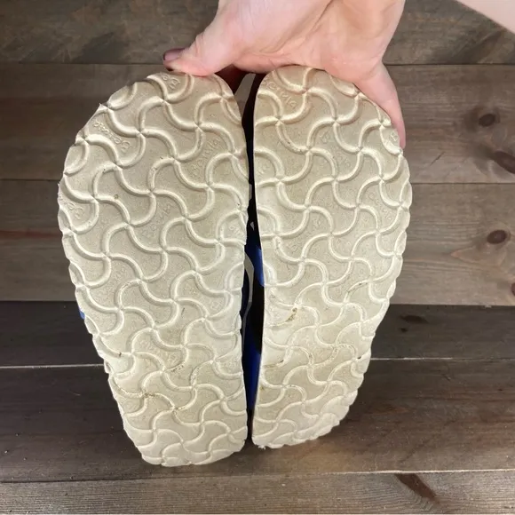 birkenstock betula rio womens size 7 shoes blue strappy slip on comfort sandals