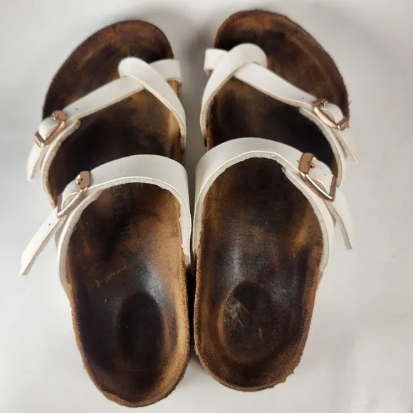 BIRKENSTOCK Women's Mayari Birko-Flor Sandal 7.5 White Leather Comfort Shoes