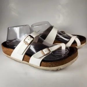 BIRKENSTOCK Women's Mayari Birko-Flor Sandal 7.5 White Leather Comfort Shoes