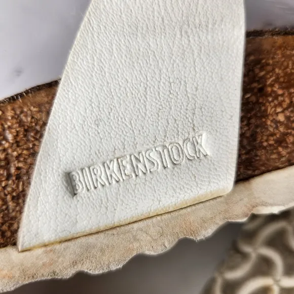 BIRKENSTOCK Women's Mayari Birko-Flor Sandal 7.5 White Leather Comfort Shoes