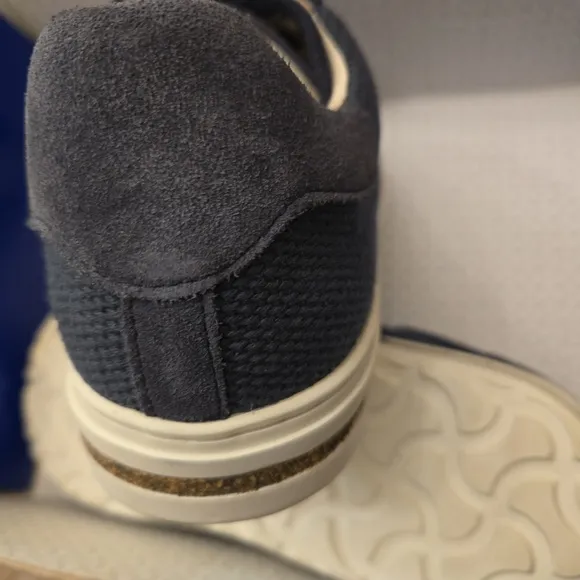 Birkenstock Womens Mixed Leather Navy Blue Sneakers Newshoes