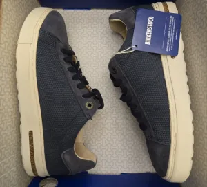 Birkenstock Womens Mixed Leather Navy Blue Sneakers Newshoes