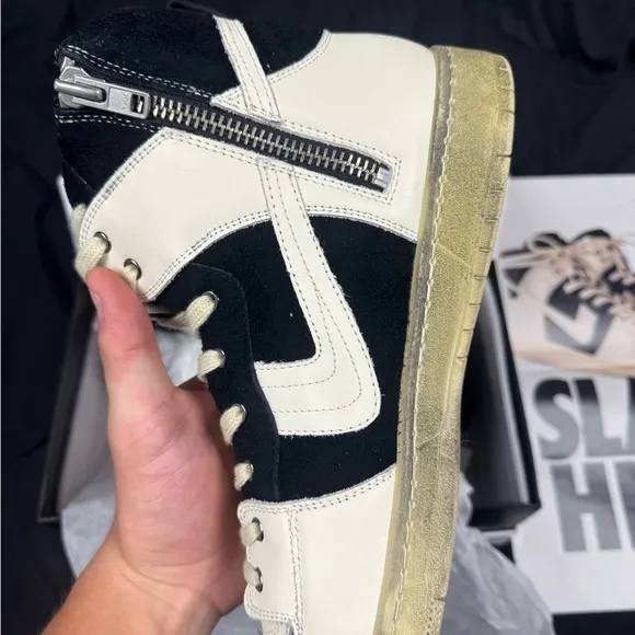 Black and Cream High-Top Sneakers