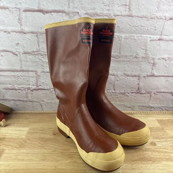 BLACK DIAMOND NEOPRENE CANADA MADE STEEL TOE RUBBER BOOTS MENS 8 OIL/ACID RESIST