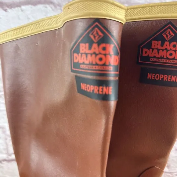 BLACK DIAMOND NEOPRENE CANADA MADE STEEL TOE RUBBER BOOTS MENS 8 OIL/ACID RESIST