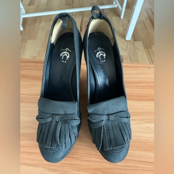 Black Fleece Thom Browne x Brooks Brothers Mod Blue Suede Leather Wedge Loafers