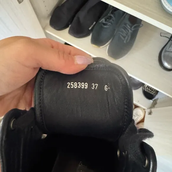 Black Leather High-Top Sneakers
